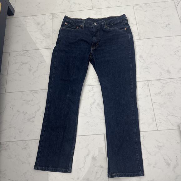 LEVI'S 514 Jeans Mens 38x30 Slim Straight Leg Dark Wash Cotton Blue Red Tab Logo - Picture 1 of 8
